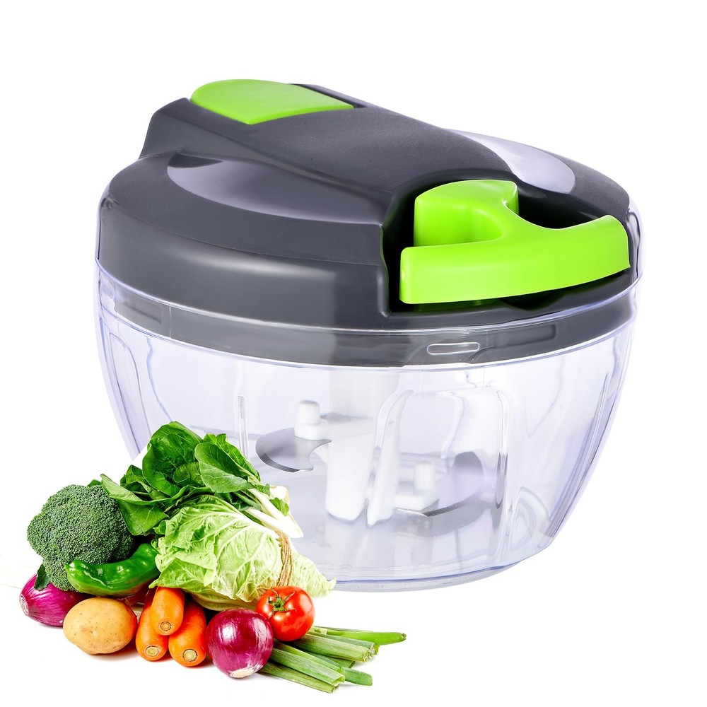 Manual Food Processor Vegetable Chopper Portable Hand Pull String Garlic Mincer