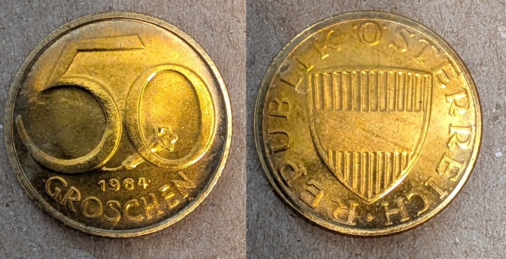 1964 Austria 50 groschen proof coin