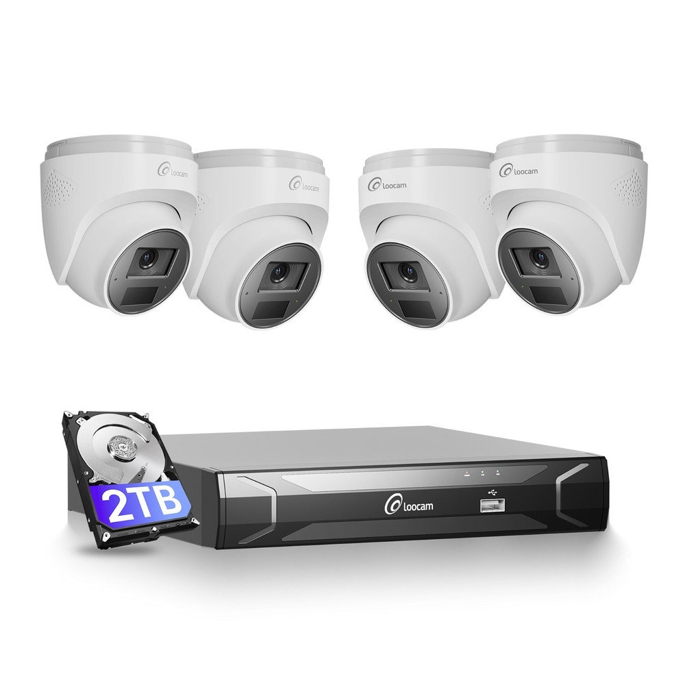 Loocam 4K 8CH PoE Security Camera System 2TB, Two-Way Audio, Smart AI Detection