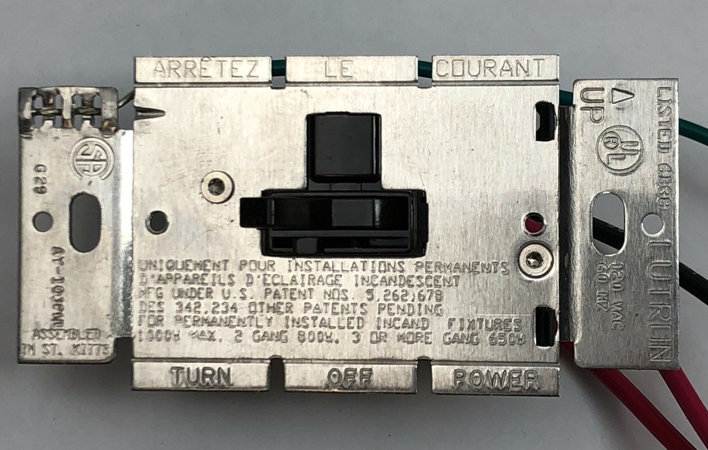 Lutron Incandescent Halogen 120V Dimmer Switch AY-103PNL