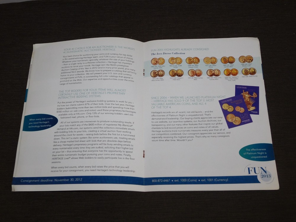 US COIN BOOK AUCTION CATALOG FUN 2013 CURRENCY