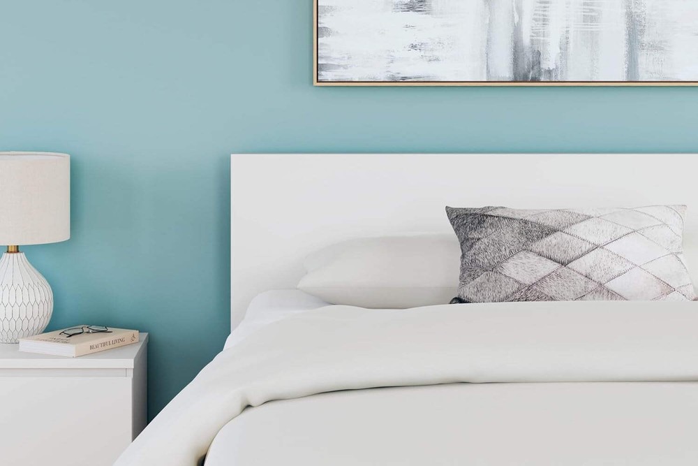 Contemporary Adjustable Height Queen Panel Headboard White