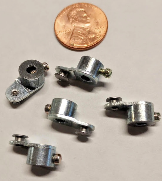 FIVE MICRO COLLARS WITH OFFSET for makers and hobbyists. Size .115 ID (~3/32)