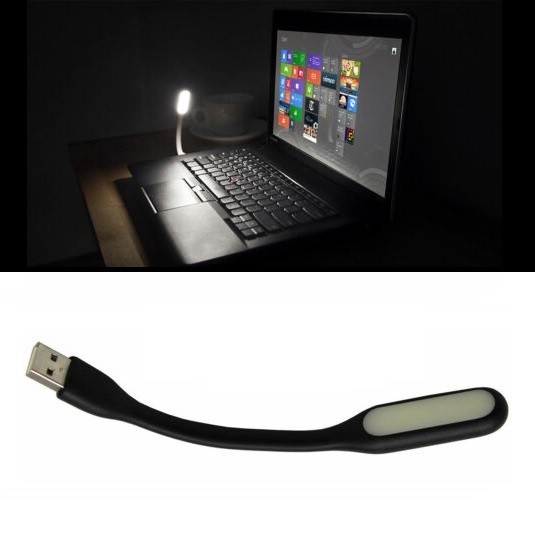 2x USB LED Lamp Light Laptop Computer Desktop Bright White Study Flexible Black