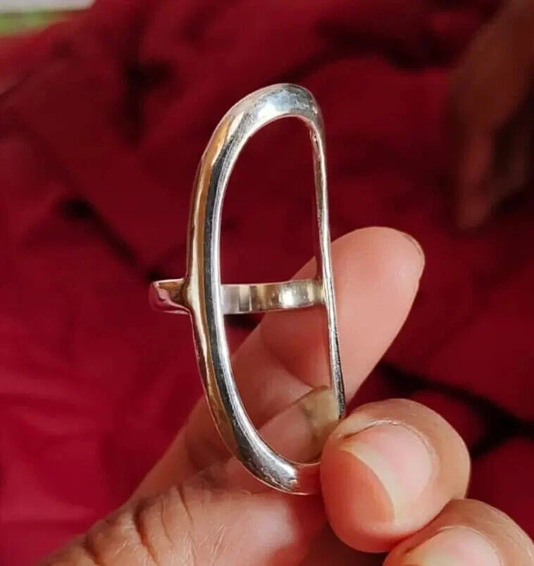 Large Open Oval Ring, Oval Karma Ring, Simple Oval Ring, Circle Ring,