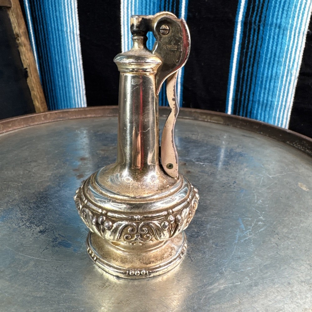Silver Plate Ronson "DECANTER" Table Lighter Working Condition-VTG
