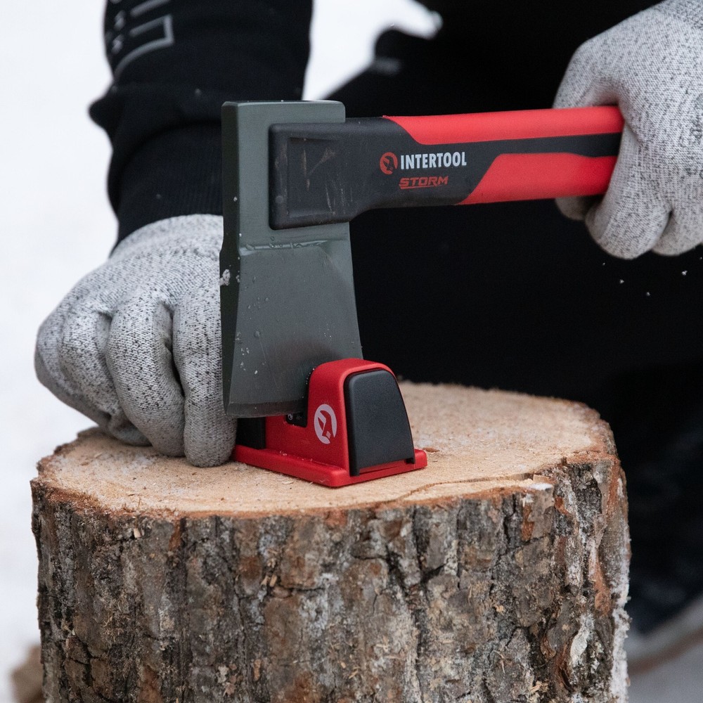 INTERTOOL Axe and Knife Sharpener with Ceramic Sharpening Stone HT08-0553
