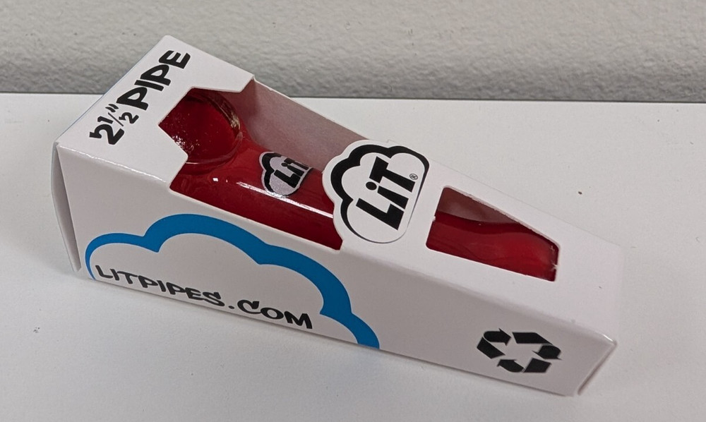Lit Glass Pipe 2.5" RED [USA]