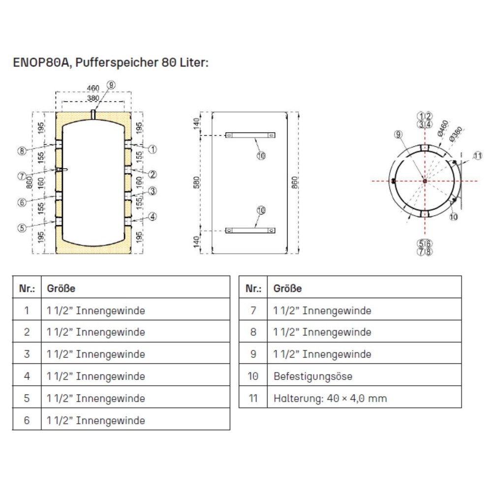 Separation Storage 80 Liter Buffer Storage Initial Storage Heat Pump Mini Buffer