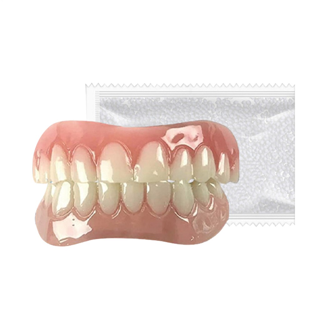 Modified Silicone Denture Kit Veneers Dental Tooth Cover Snap False Teeth Set
