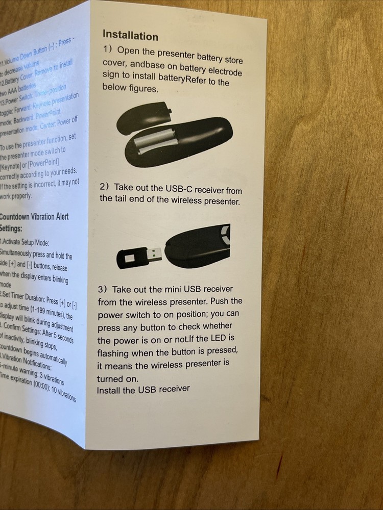 Pack Of 2, Wireless Presenter, Hyperlink Volume Control Presentation Clicker RF