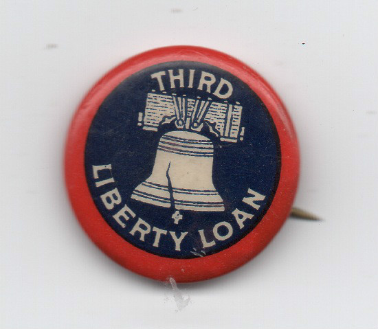 WWI Celluloid Pinback 3rd Liberty Loan