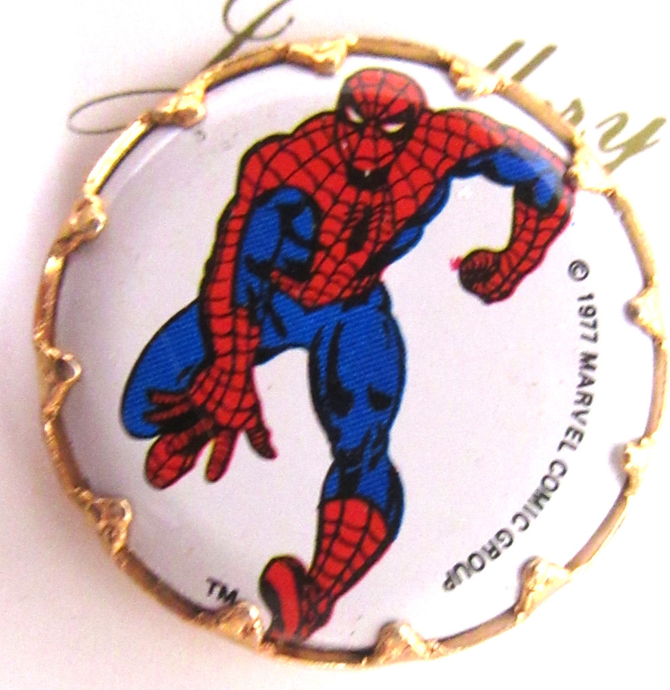1977 SPIDERMAN Marvel comic character pinback button brooch jewelry MINT