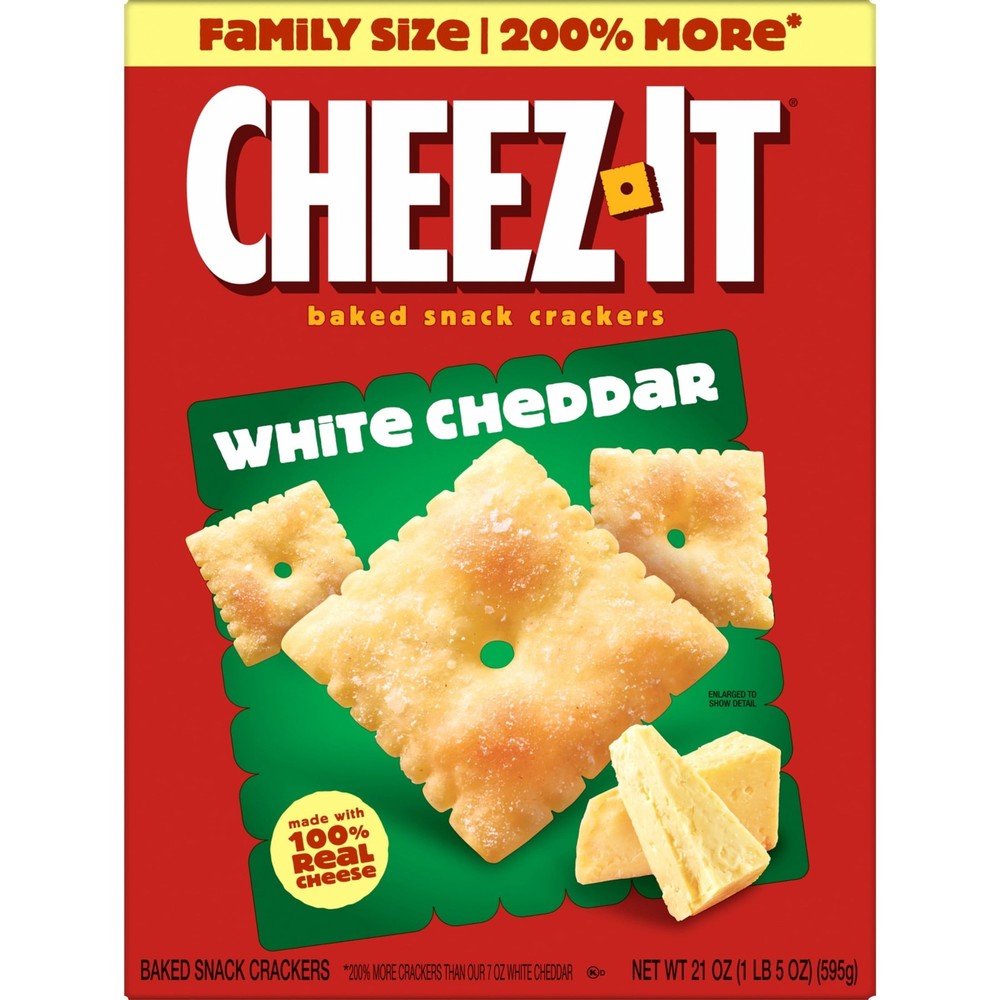 White Cheddar Cheese Crackers Baked Snack Crackers 21 oz