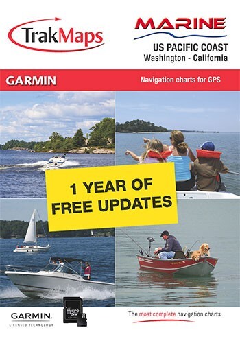 TrakMaps Marine US Pacific Coast - Garmin GPS Map