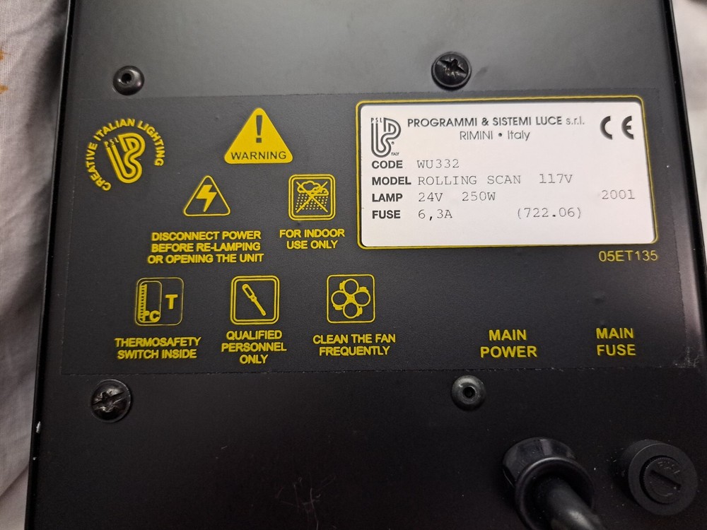 Rolling Scan Programmi Sistemi Luce (PSL) Effect Light Omnisistem RARE!