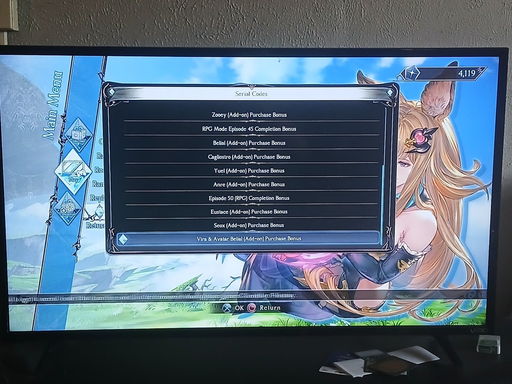 GranBlue Versus Serial Code Almost Complete Code Set.