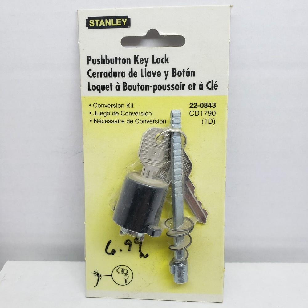 Stanley Pushbutton Key Lock Conversion Kit   Black #22-0843