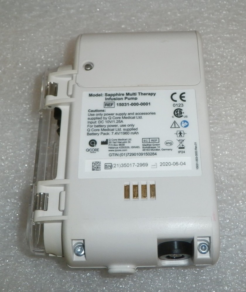 Eitan QCore Sapphire Infusion Pump - Internal Error, Yellow marking