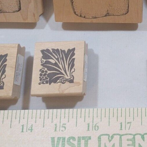 Wood Mounted Rubber Stamp  - Stylized Leaf