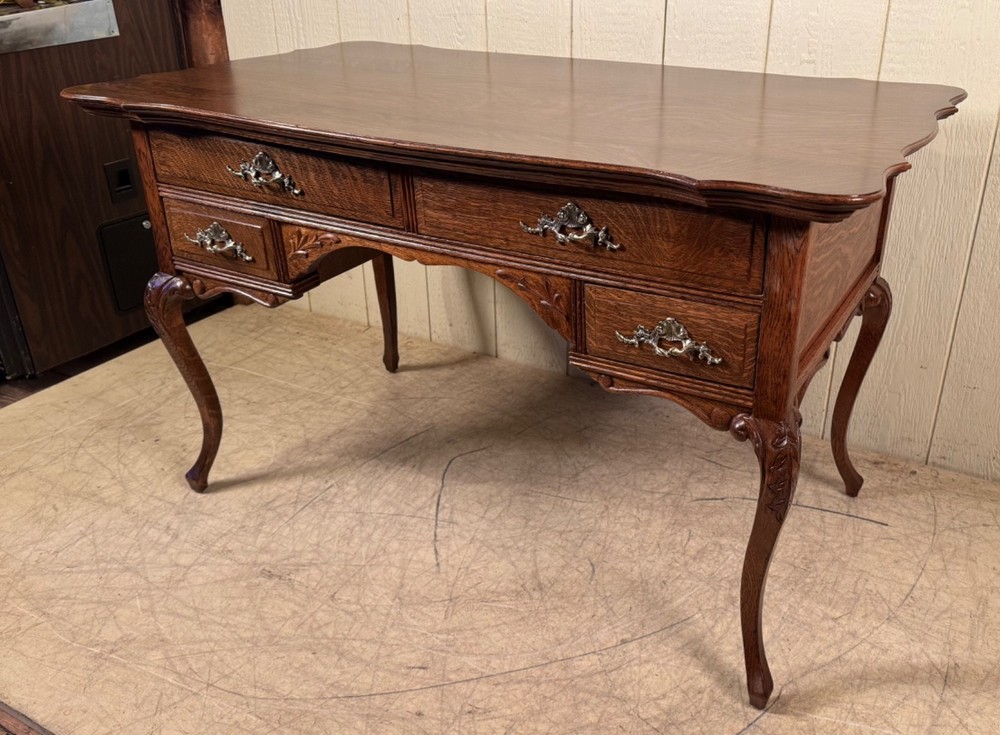 Antique Quarter-Sawn Oak Desk/Library Table