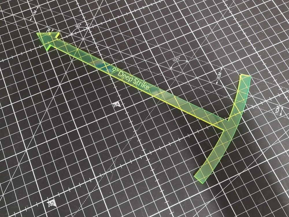 9" Deep Strike Marker – Acrylic Measuring Tool for Miniature Wargaming