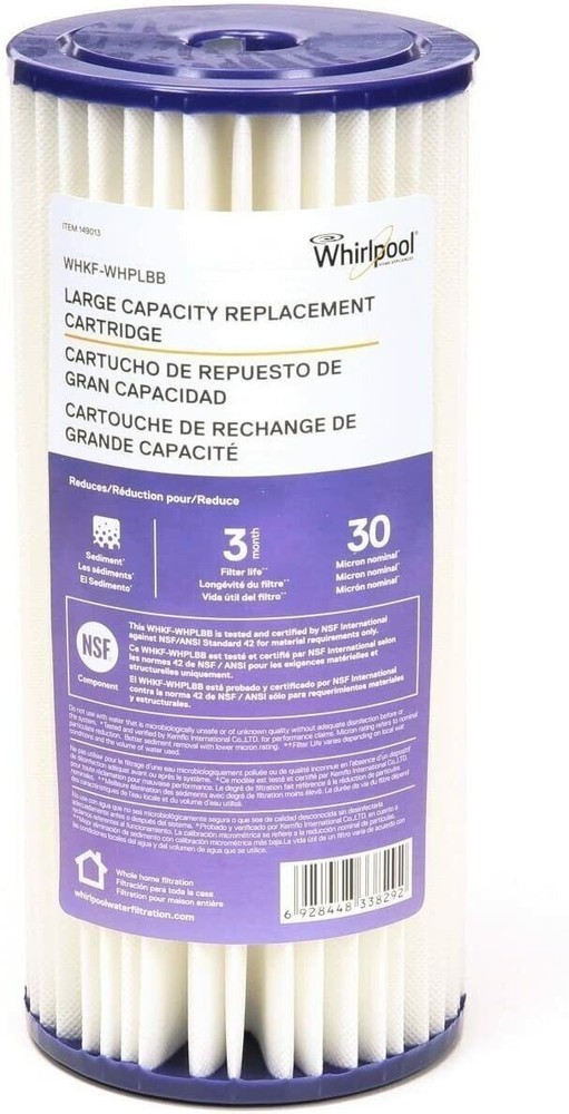 Pack of 6 Whirlpool WHKF-WHPLBB Large Capacity Whole House Replacement Filter