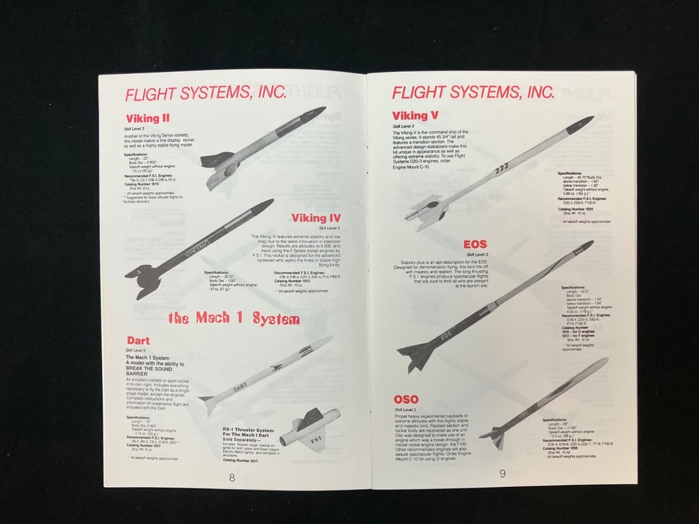 Flight Systems Inc. (FSI) 1993 Model Rocketry Catalog - Absolutely Mint!