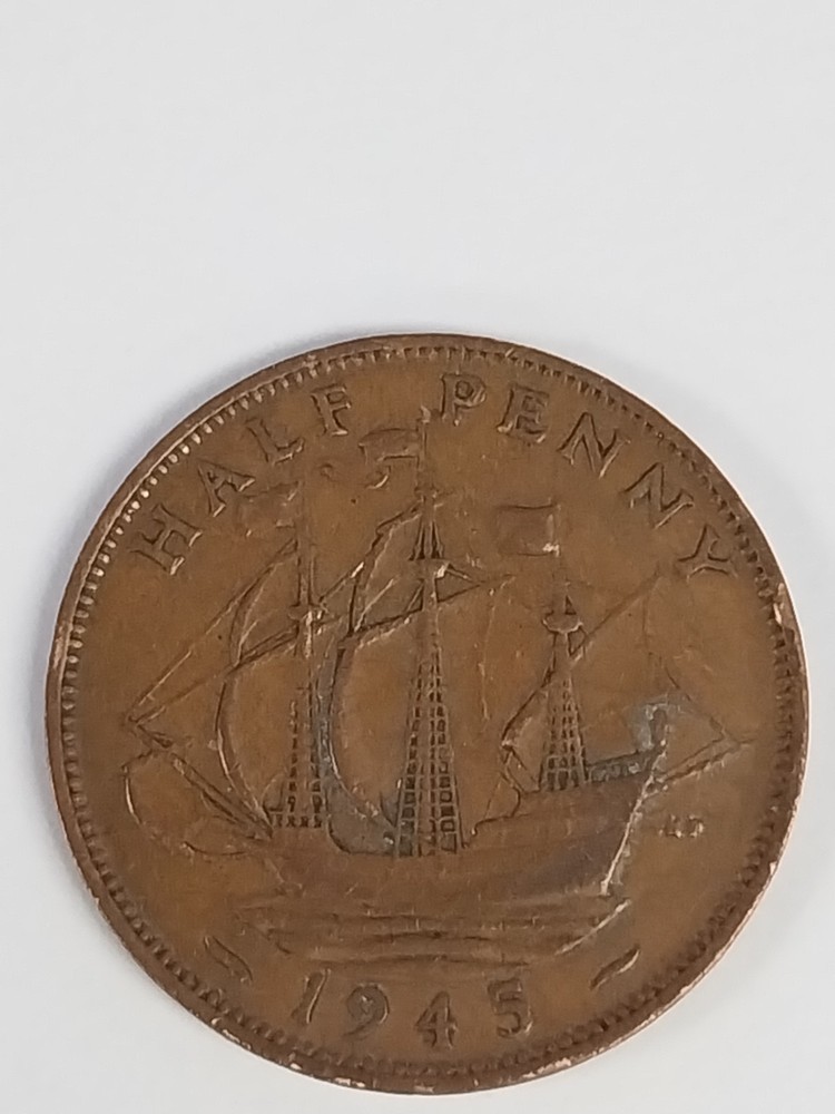 1945 UK Great Britain George VI Half Penny