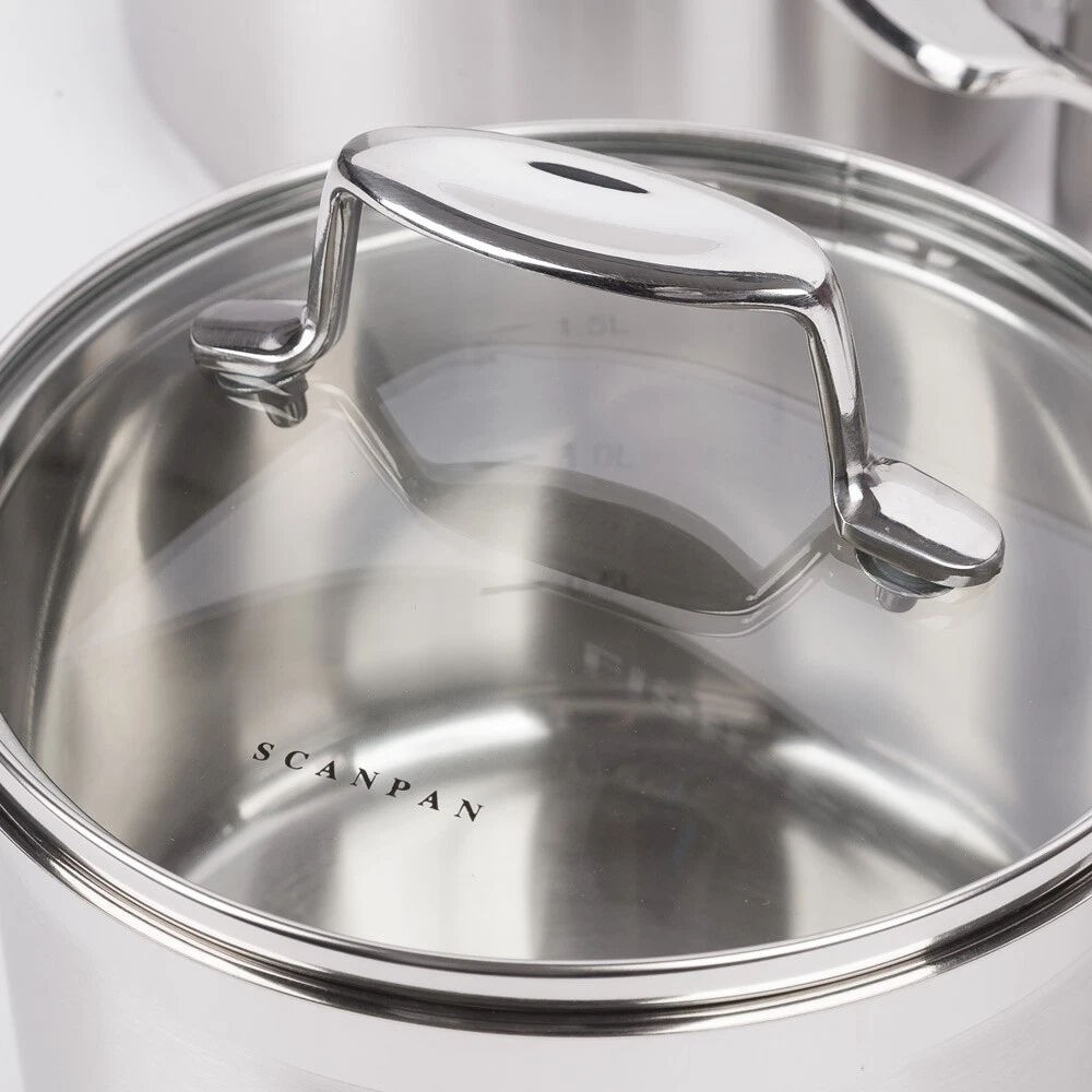 Scanpan Impact 3 Piece Saucepan Set - Stainless Steel 3pc