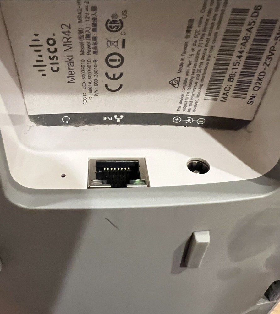 Used Cisco Meraki MR42 Access Point