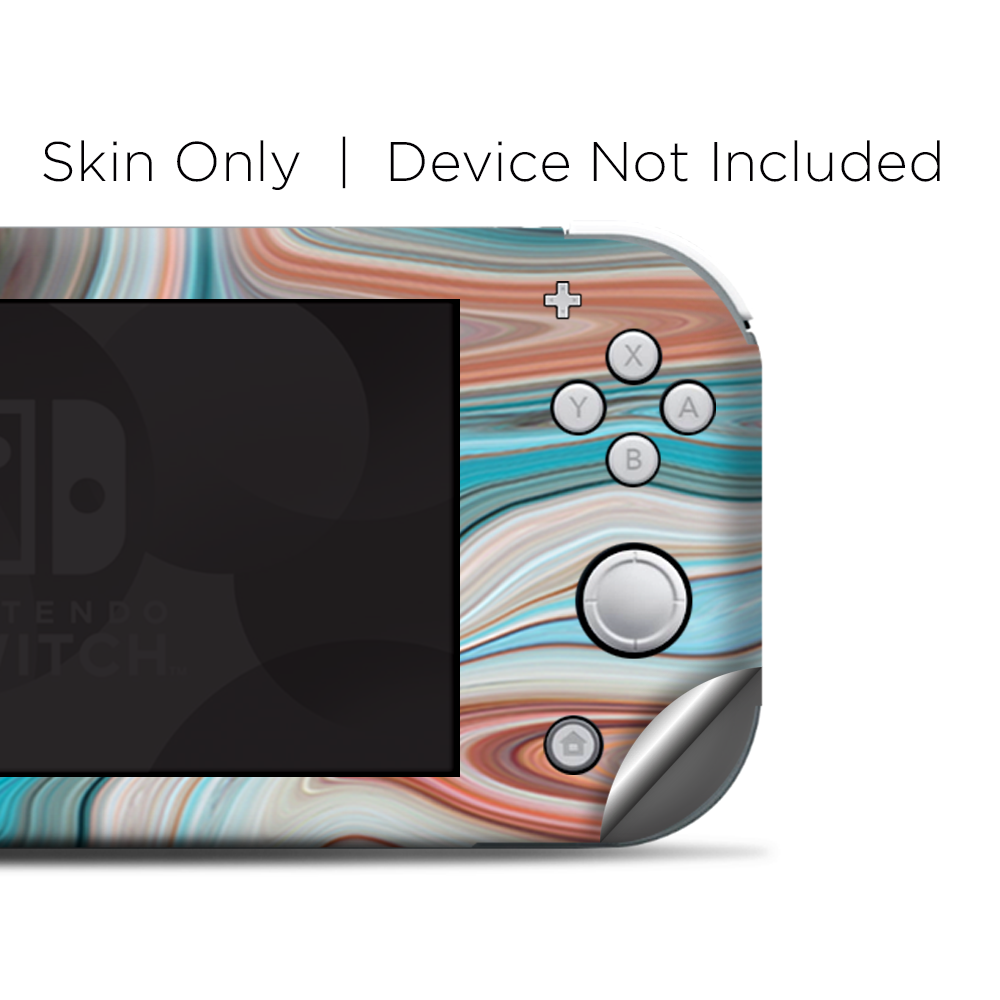 Skins Decals wrap for Nintendo Switch Lite - Teal Blue Brown Geode Stone Marble