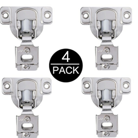 4 Pack 1/2" Overlay Soft Close Face Frame 105° Compact Cabinet Hinge Handware