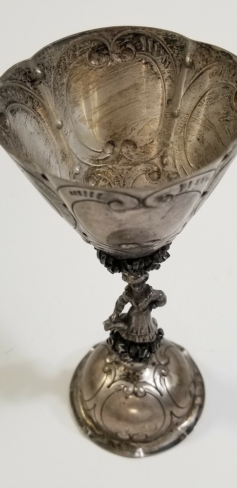 ANTIQUE CONTINENTAL STERLING SILVER WEDDING CUP