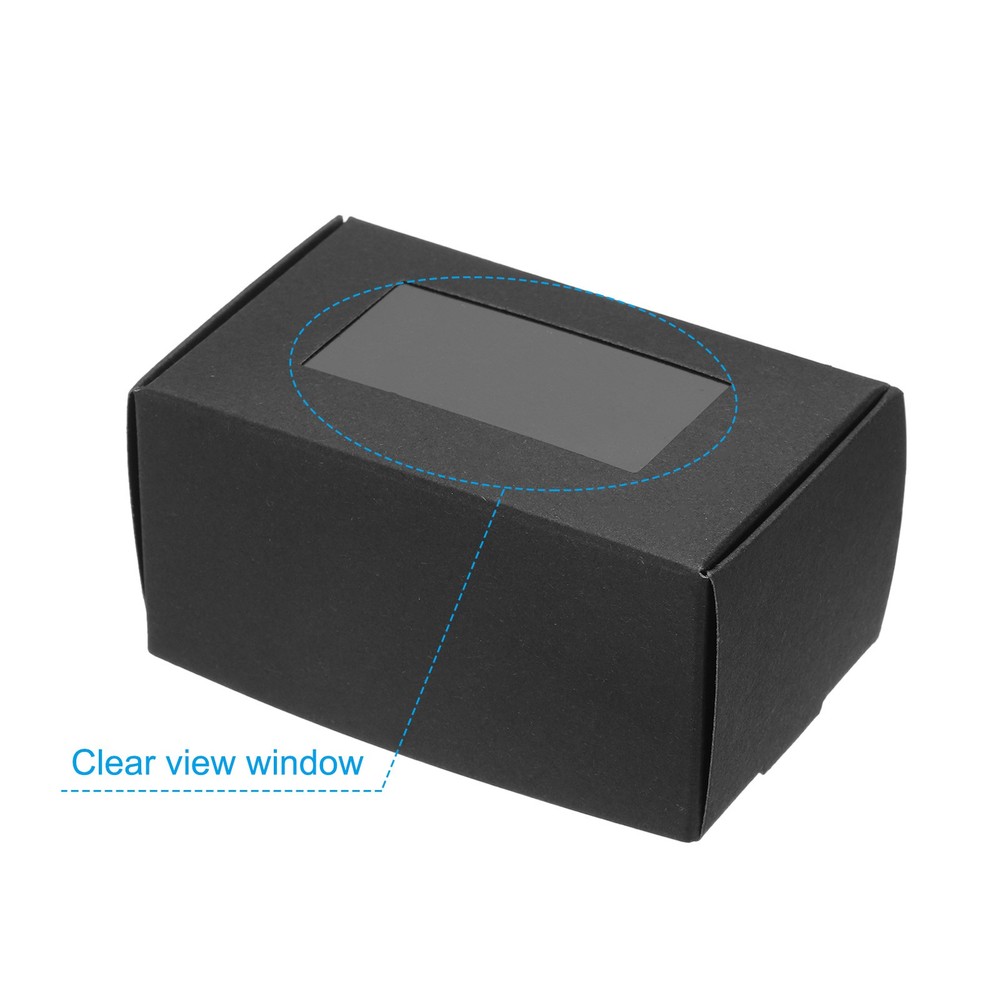 3.9"x2.4"x2" Paper Soap Box with Window Soap Boxes Rectangle Black,40Pcs