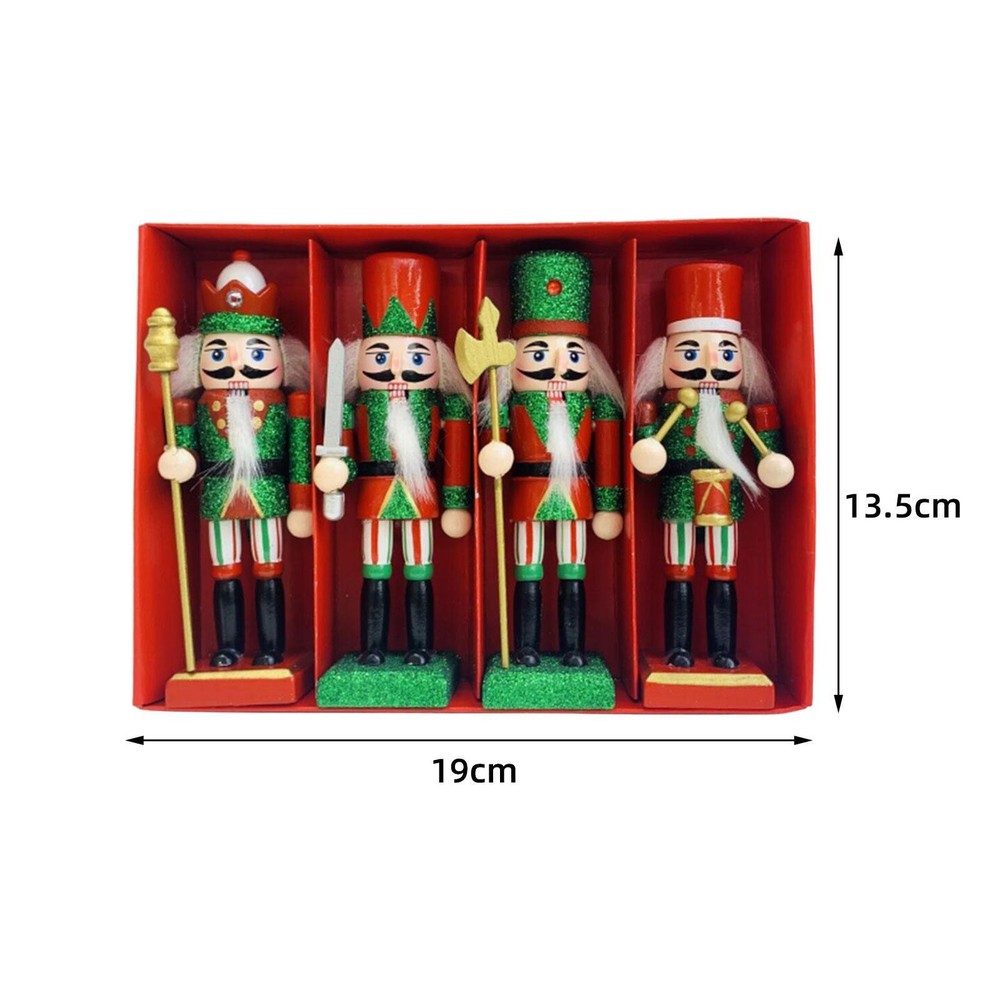 4 Pieces Nutcracker Figurine Nutcracker Figures Toy Scene Layout Accessories