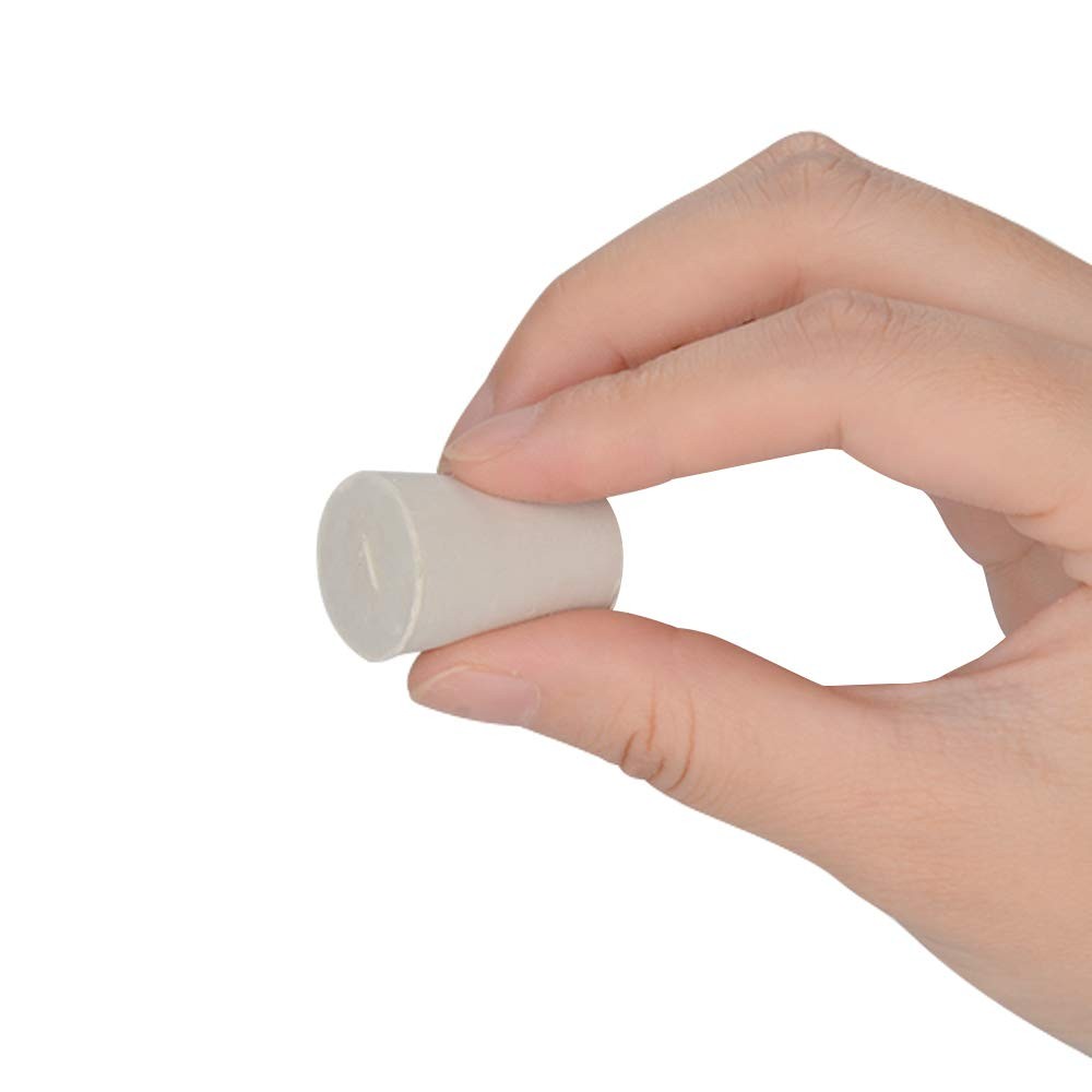 10-Pack 1 White Solid Rubber Stoppers, Tapered Lab Seal Bungs for Test Tubes