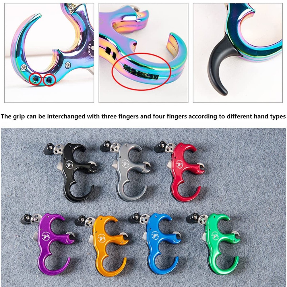 Compound Bow Release Aid Thumb Release 3/4 Fingers Adjustable Automatic Thumb...