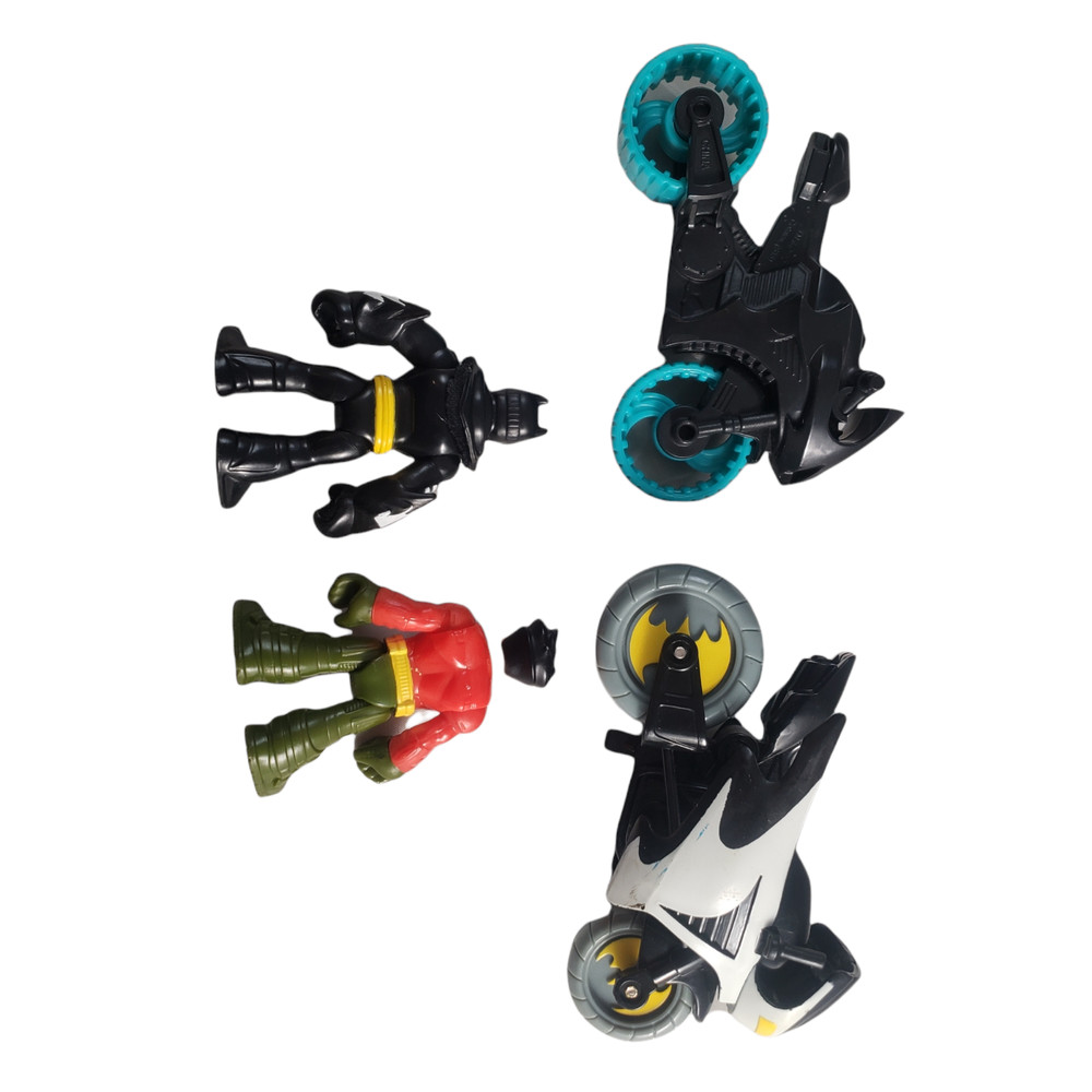 Imaginext DC Comics Superheroes 8 figures & two bikes Batman Robin Flash Joker+