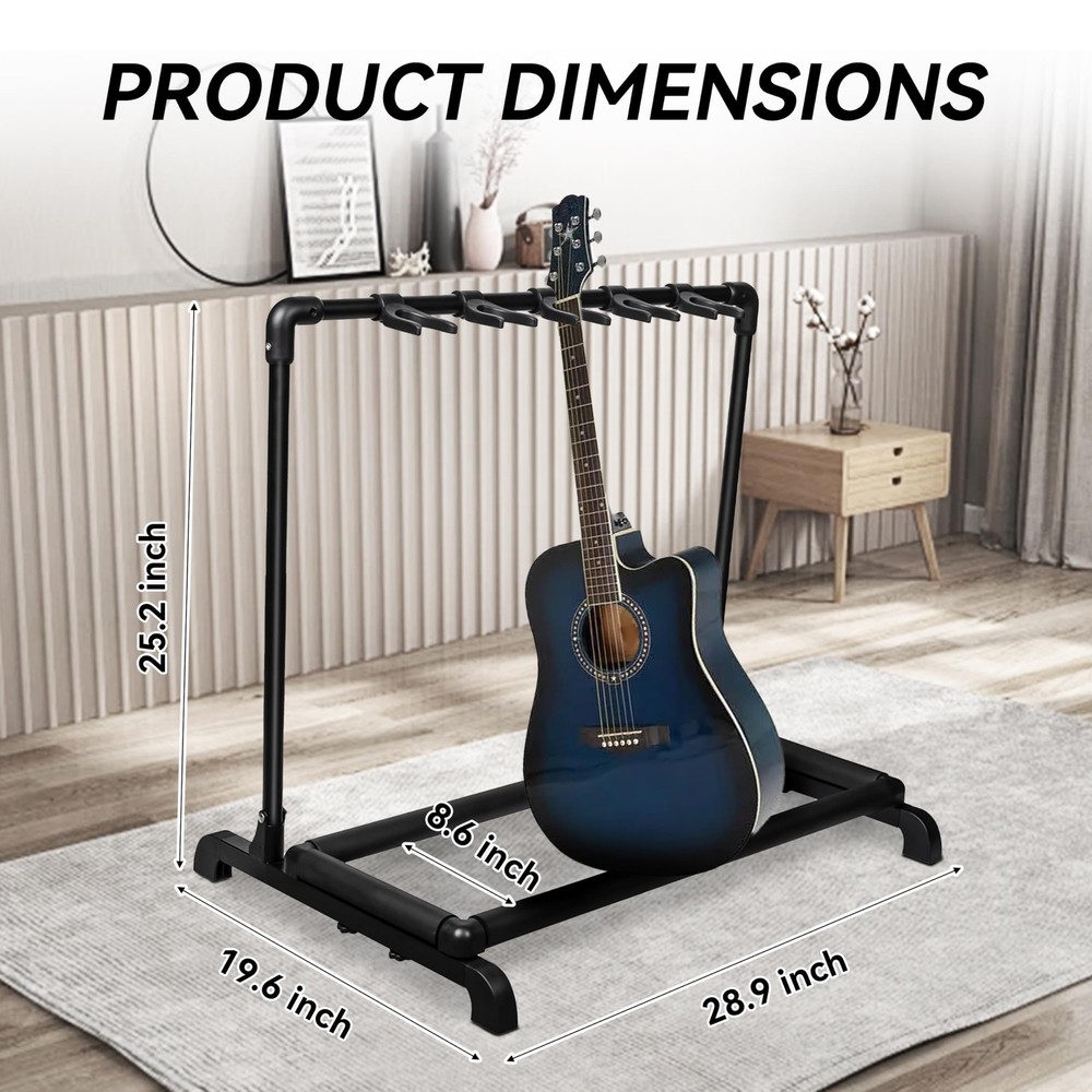 5 Multi Guitar Stand Rack with Foldable Design 5 Holder Guitar Rack for Acous...