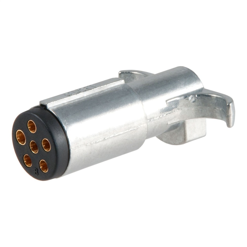 CURT 58081 6-Way Round Connector Plug (Trailer Side, Packaged)