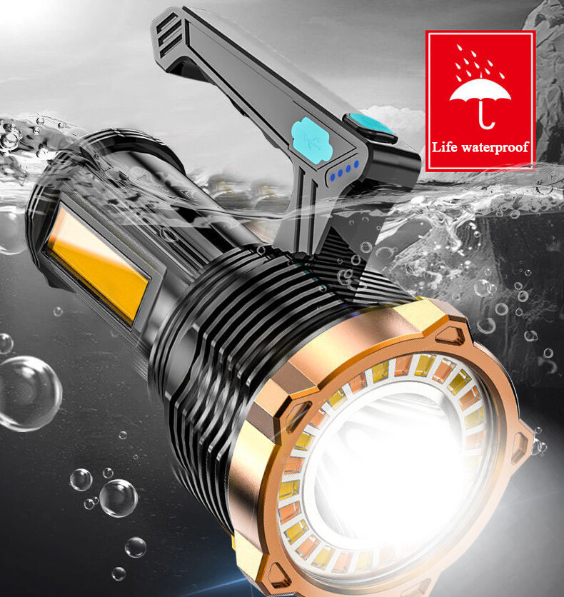 LED Flashlight Handheld Torch Lamp Worklight USB Rechargeable Small Light 8 Mode