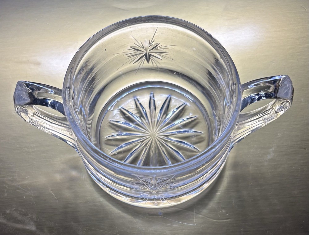 Vintage Open Sugar Bowl Susquehanna 8 Point Star Pattern