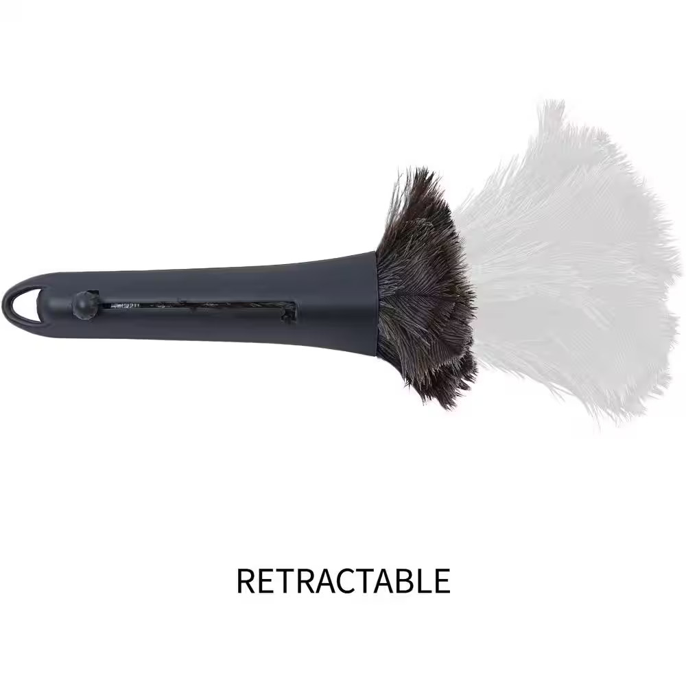 15 In. Retractable Soft Feather Duster with Adjustable Lever and Hanging Loop
