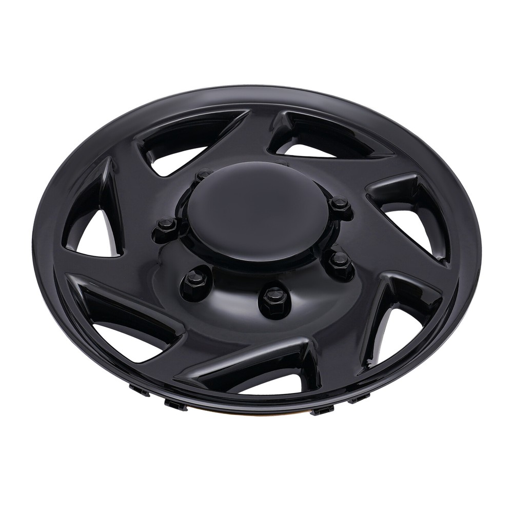 For Ford E250 E350 E450 Econoline 1999-2018 Black Hub Caps Rim Simulators 4pcs