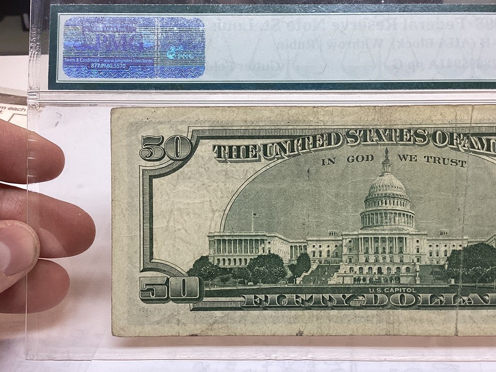 $50 1996 PMG 20 Gutterfold Error Fr#2126-H