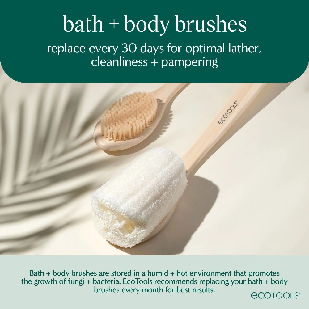 EcoTools Bath Bristle Brush, for Cleansing & Exfoliating, 1 Count