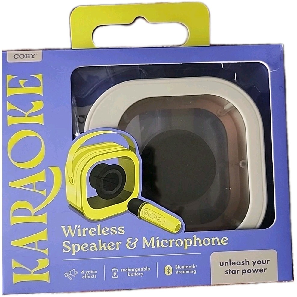 COBY Karaoke True Wireless Speaker & Microphone Set NEW Bluetooth Streaming