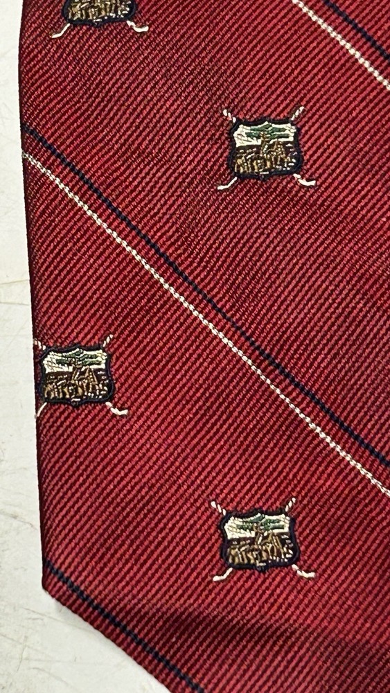 Vintage Robert Talbott Tie Designed Exclusively For Pebble Beach Maroon W Logo