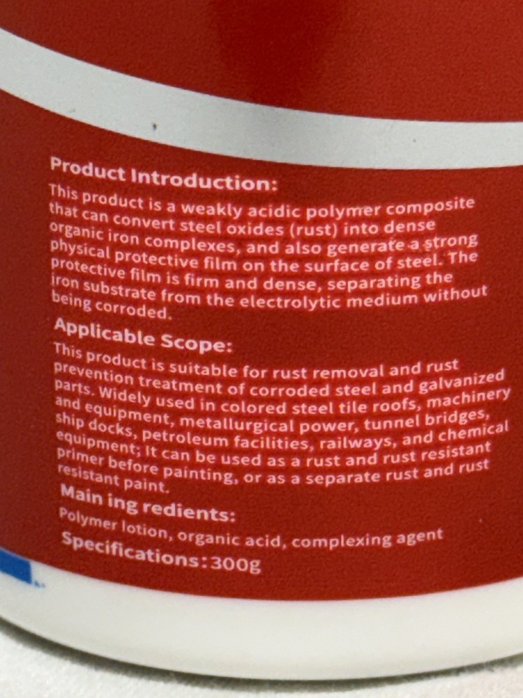 Rust Conversion Agent 300g, Multi-Functional Anti-Rust Paint, Water-Based Met...